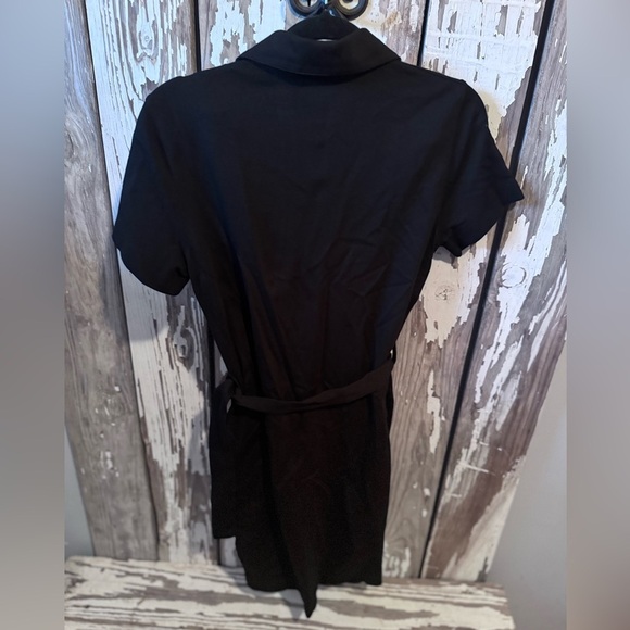 Club Monaco Ponte Knit Dress Size Small Black Belted Shirt Dress - Picture 6 of 8